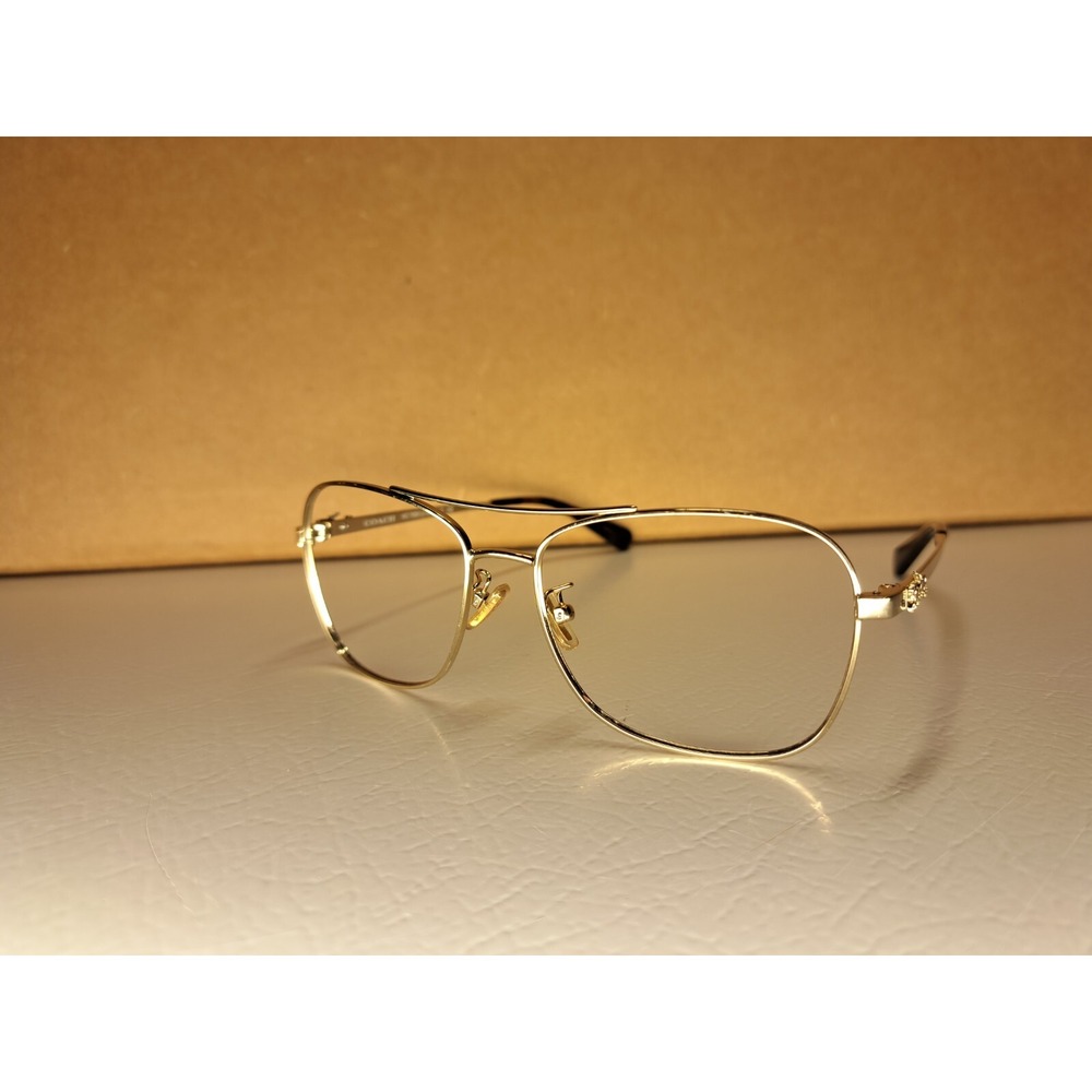Coach Gold Pilot Eyeglasses Frame Aviator Sunglasses HC 7080 L1014 932213
